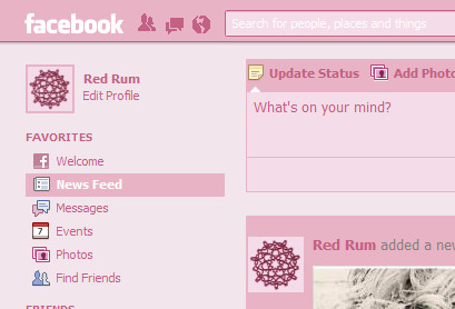 facebook layout pink